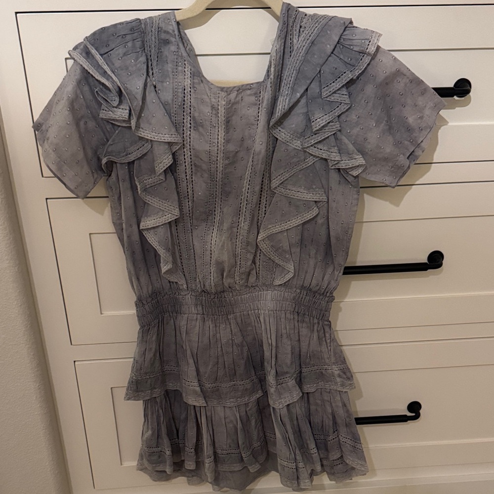 LoveShackFancy blue Lace Detail Dress